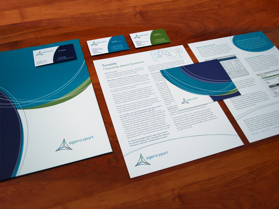 insurance company logo design and print collateral